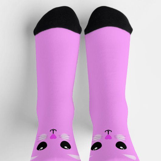 Kawaii Pink Kitten Socken (Oben)