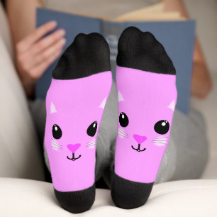 Kawaii Pink Kitten Socken
