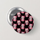 Kawaii Pink Kitty Cats Design Button (Vorne & Hinten)
