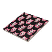 Kawaii Pink Kitty Cats Design Fliese (Seite)