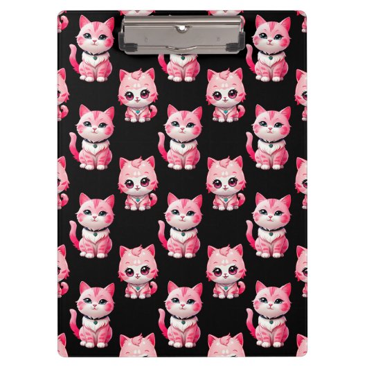 Kawaii Pink Kitty Cats Design Klemmbrett (Vorderseite)