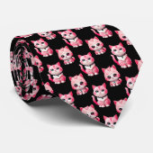 Kawaii Pink Kitty Cats Design Krawatte (Gerollt)