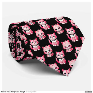 Kawaii Pink Kitty Cats Design Krawatte