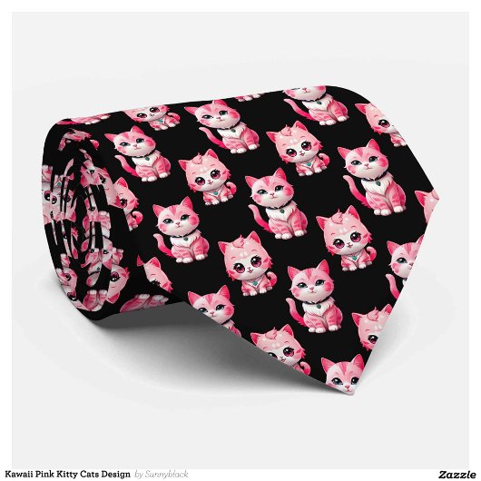 Kawaii Pink Kitty Cats Design Krawatte