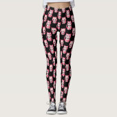 Kawaii Pink Kitty Cats Design Leggings (Vorderseite)