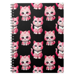 Kawaii Pink Kitty Cats Design Notizblock