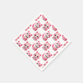 Kawaii Pink Kitty Cats Design Serviette (Ecke)