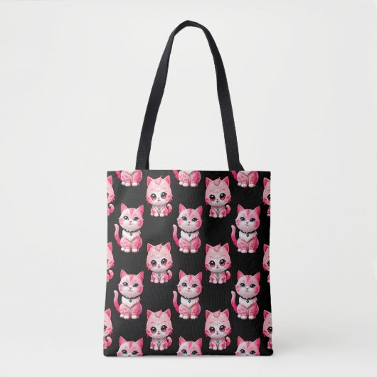 Kawaii Pink Kitty Cats Design Tasche (Vorderseite)