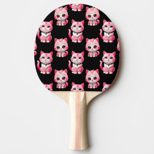 Kawaii Pink Kitty Cats Design Tischtennis Schläger