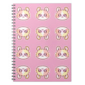 Kawaii Pink Kitty Pattern Spiral Notebook  Notizblock (Vorderseite)