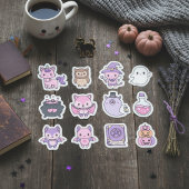 Kawaii Pink & Lila Halloween-Stickerpack Aufkleber