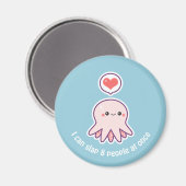 Kawaii Pink Octopus Magnet (Vorderseite/Rückseite)