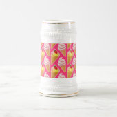 Kawaii pink pattern with strawberry ice cream bierglas (Mittel)
