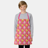 Kawaii pink pattern with strawberry ice cream schürze (Getragen)