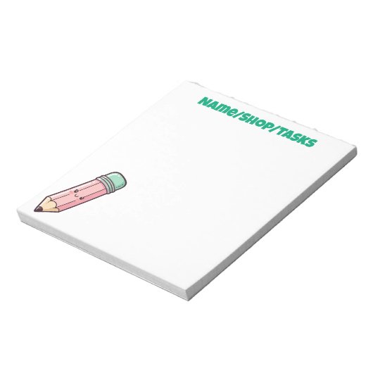 Kawaii Pink Pencil Notizblock (Rotiert)