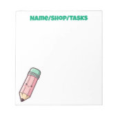 Kawaii Pink Pencil Notizblock (Vorderseite)
