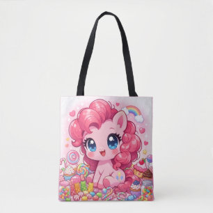 Kawaii Pink Pony Chibi Art Tragetasche Tasche