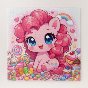 Kawaii Pink Pony Chibi Kunstpuzzle Puzzle