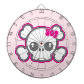 Kawaii Pink Ribbon Skull Dart Board Dartscheibe (vorne)