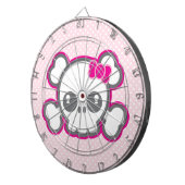 Kawaii Pink Ribbon Skull Dart Board Dartscheibe (Vorderseite rechts)