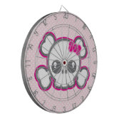 Kawaii Pink Ribbon Skull Dart Board Dartscheibe (Vorderseite Links)