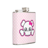 Kawaii Pink Ribbon Skull Flask Flachmann (Rechts)
