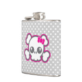 Kawaii Pink Ribbon Skull Flask Flachmann (Links)