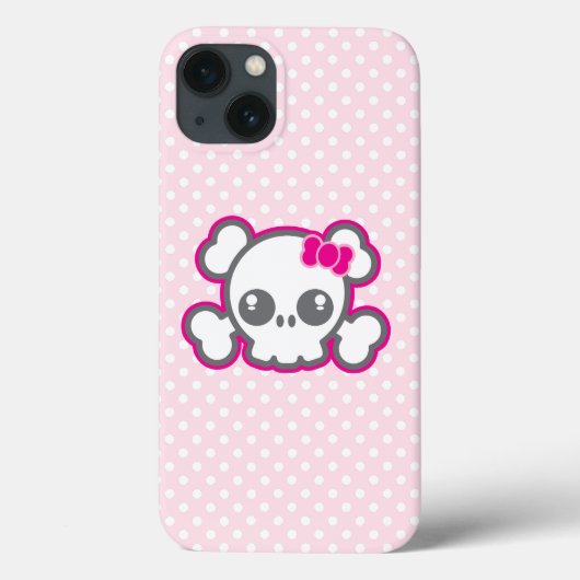 Kawaii Pink Ribbon Skull iPad Fall Case-Mate iPhone Hülle (Rückseite)