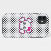 Kawaii Pink Ribbon Skull iPhone Case (Rückseite (Horizontal))