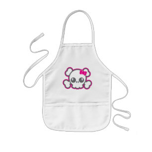 Kawaii Pink Ribbon Skull Kid's Schürze