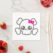 Kawaii Pink Ribbon Skull Napkins Serviette (Beispiel)