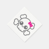 Kawaii Pink Ribbon Skull Napkins Serviette (Ecke)