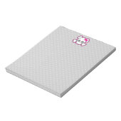 Kawaii Pink Ribbon Skull Notepad Notizblock (Rotiert)