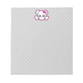 Kawaii Pink Ribbon Skull Notepad Notizblock (Vorderseite)