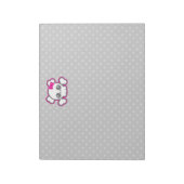 Kawaii Pink Ribbon Skull Notepad Notizblock (Rotiert)
