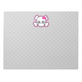 Kawaii Pink Ribbon Skull Notepad Notizblock (Vorderseite)