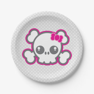 Kawaii Pink Ribbon Skull Paper Teller