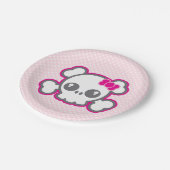 Kawaii Pink Ribbon Skull Paper Teller (Schrägansicht)