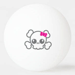 Kawaii Pink Ribbon Skull Ping Pong Balls Tischtennisball