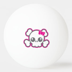 Kawaii Pink Ribbon Skull Ping Pong Balls Tischtennisball