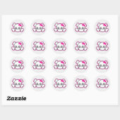 Kawaii Pink Ribbon Skull Stickers (Blatt)