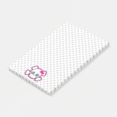 Kawaii Pink Ribbon Skull Sticky Note Cards Post-it Klebezettel (angewinkelt)
