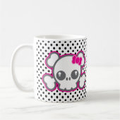 Kawaii Pink Ribbon Skull Tasse (Links)
