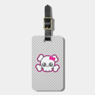 Kawaii Pink Ribbon Skull Travel Gepäckanhänger