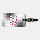 Kawaii Pink Ribbon Skull Travel Gepäckanhänger (Vorderseite horizontal)