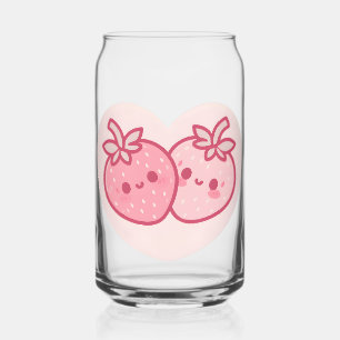 Kawaii Pink Valentines Erdbeeren Dosenglas
