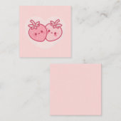 Kawaii Pink Valentines Erdbeeren Mitteilungskarte (Vorne/Hinten)