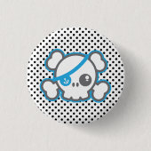 Kawaii Pirate Skull Button (Vorderseite)