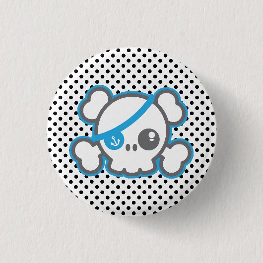 Kawaii Pirate Skull Button (Vorderseite)