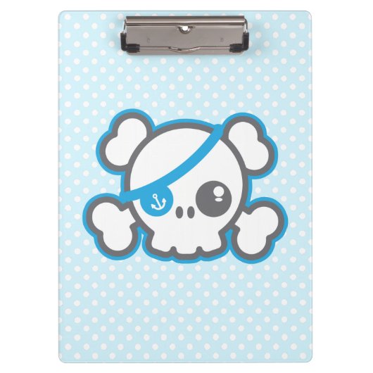 Kawaii Pirate Skull Clip Board Klemmbrett (Vorderseite)